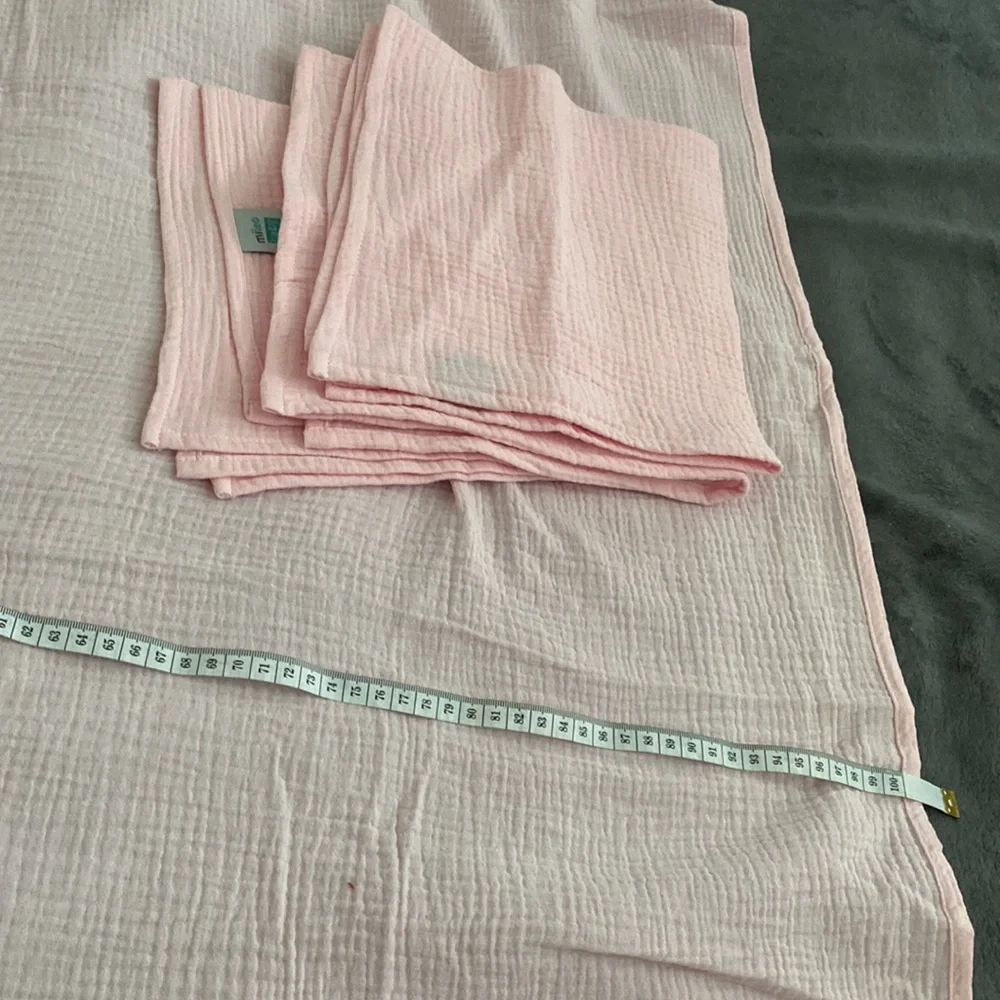 New baby blanket, 3 burp cloths , pink ,cotton , new ,soft